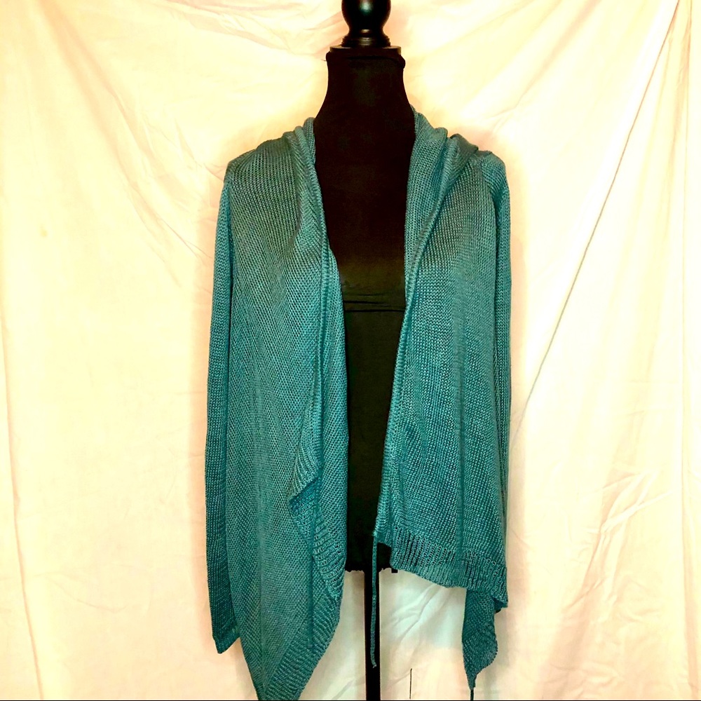 360 sweater teal cardigan